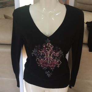 4 for $12 -Thin cotton sweater top black & sexy XS